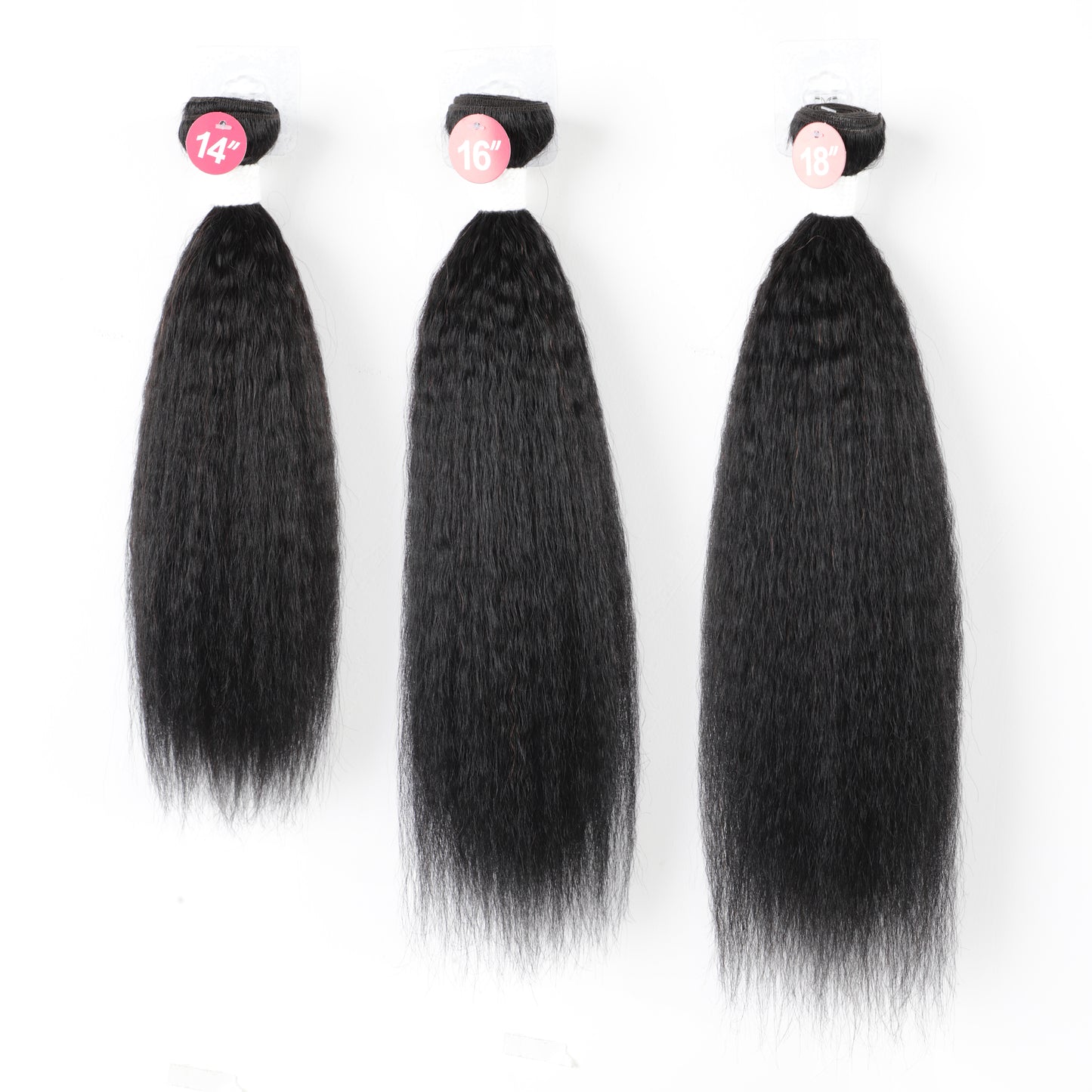 Miss Mizz 15A Kinky Straight 3 Bundles 100% Brazilian Virgin Human Hair
