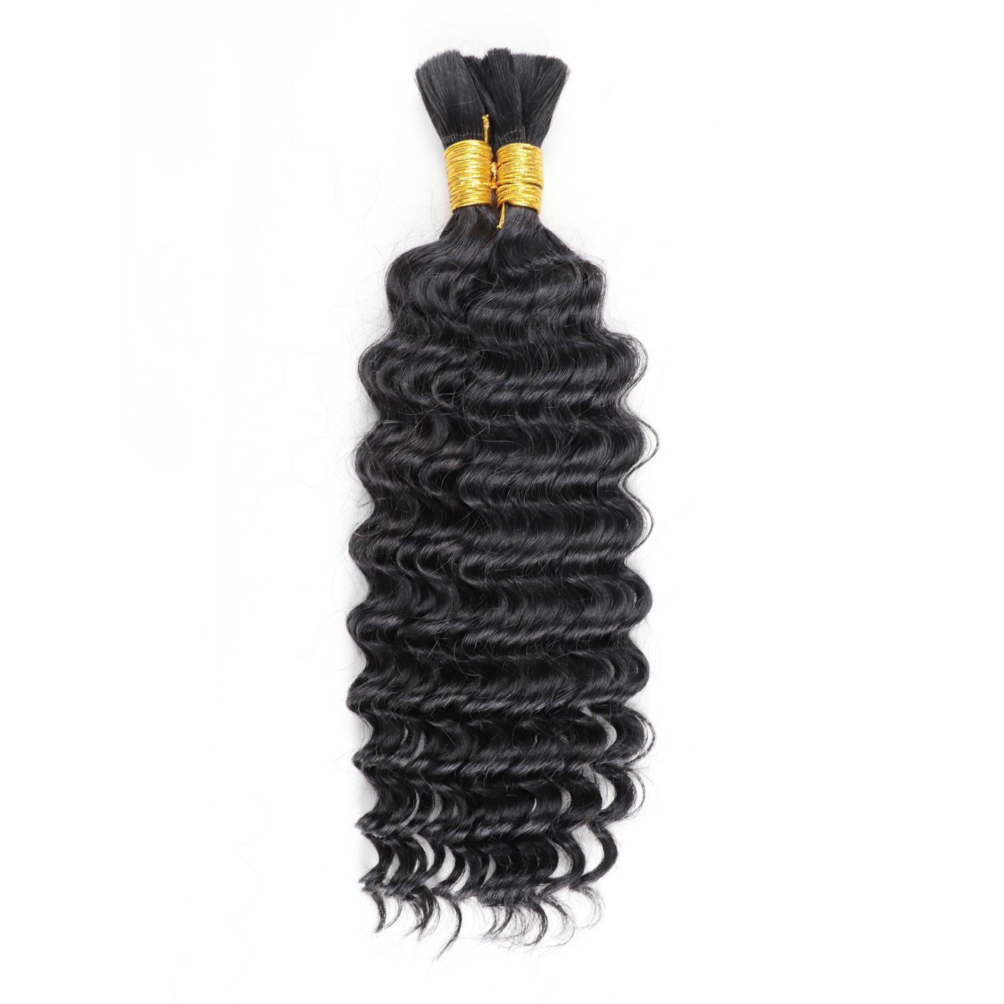 Missmizz #1B 18" Deep Bulk Human Hair for Boho Style