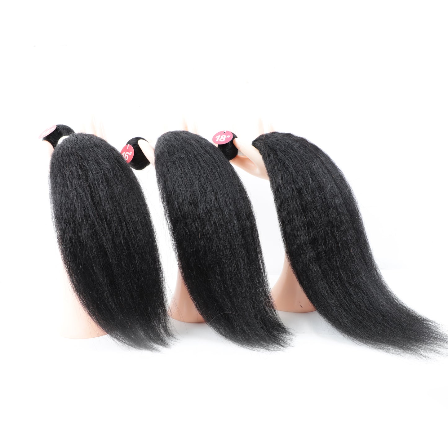 Miss Mizz 15A Kinky Straight 3 Bundles 100% Brazilian Virgin Human Hair