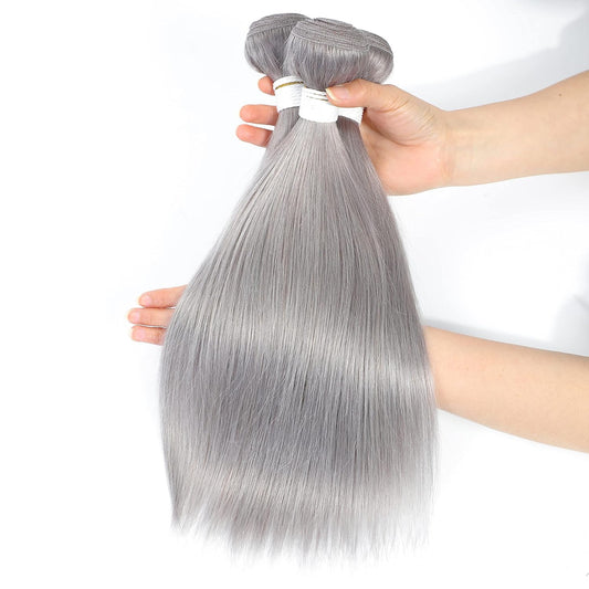 Missmizz 16A 1Pc Silver Straight Weave Hair Bundles