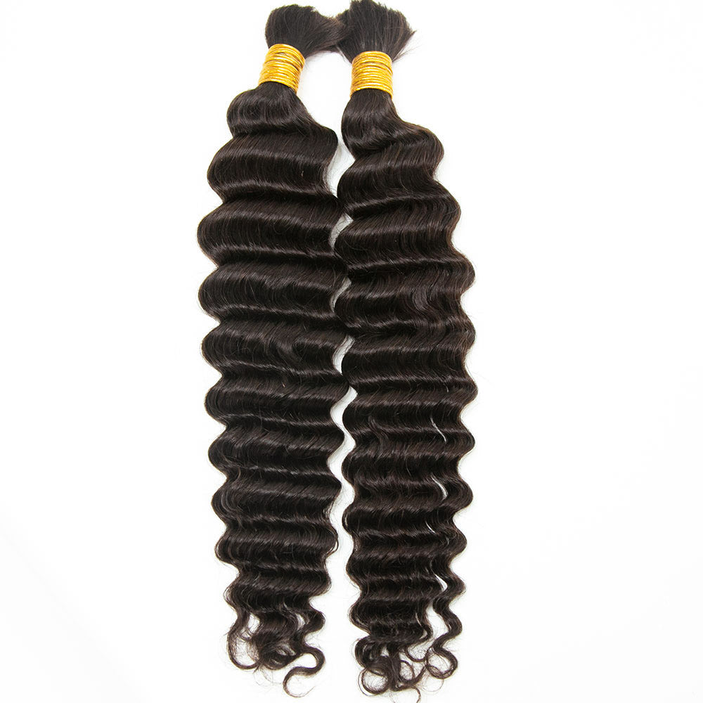 Missmizz #2 Deep Bulk Human Hair for Braiding 18" 2 Bundles