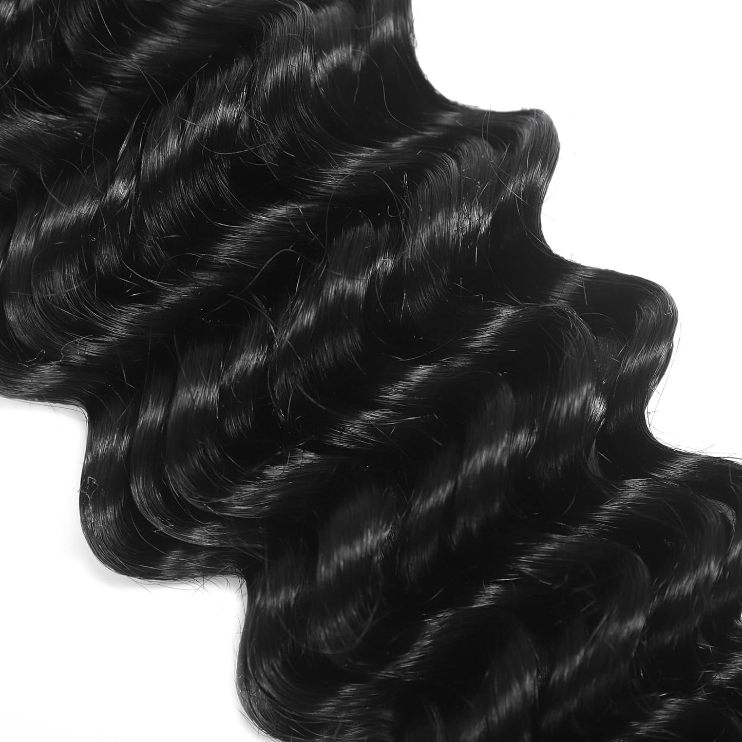 Missmizz #1B Deep Bulk Human Hair for Braiding 18" 2 Bundles