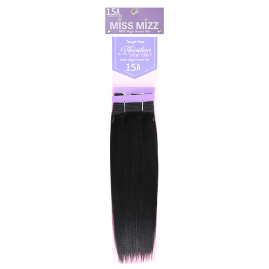 Miss Mizz 15A YAKI Weaving 100% Virgin Brazilian Remy Human Hair #1B