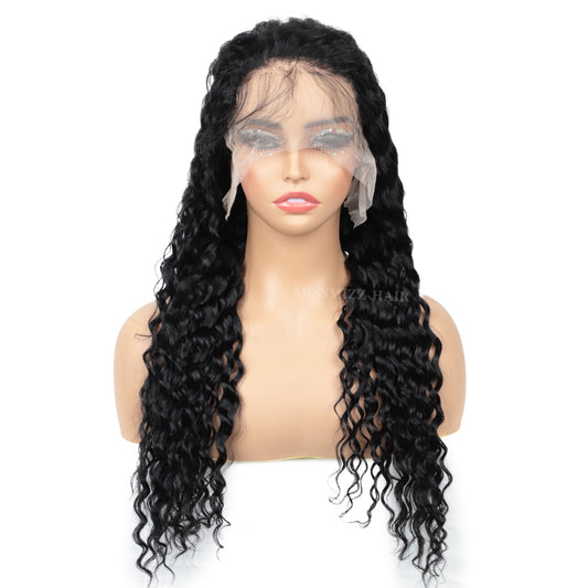 Missmizz Deep Wave 13×4 Full Frontal Lace Human Hair Wigs