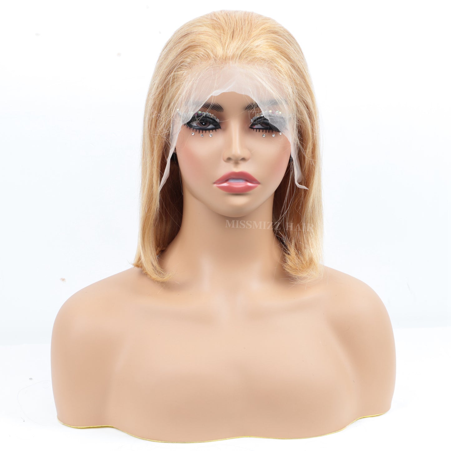 #27 Honey Blonde Short Straight Bob 13×4 Lace Front Human Hair Wig