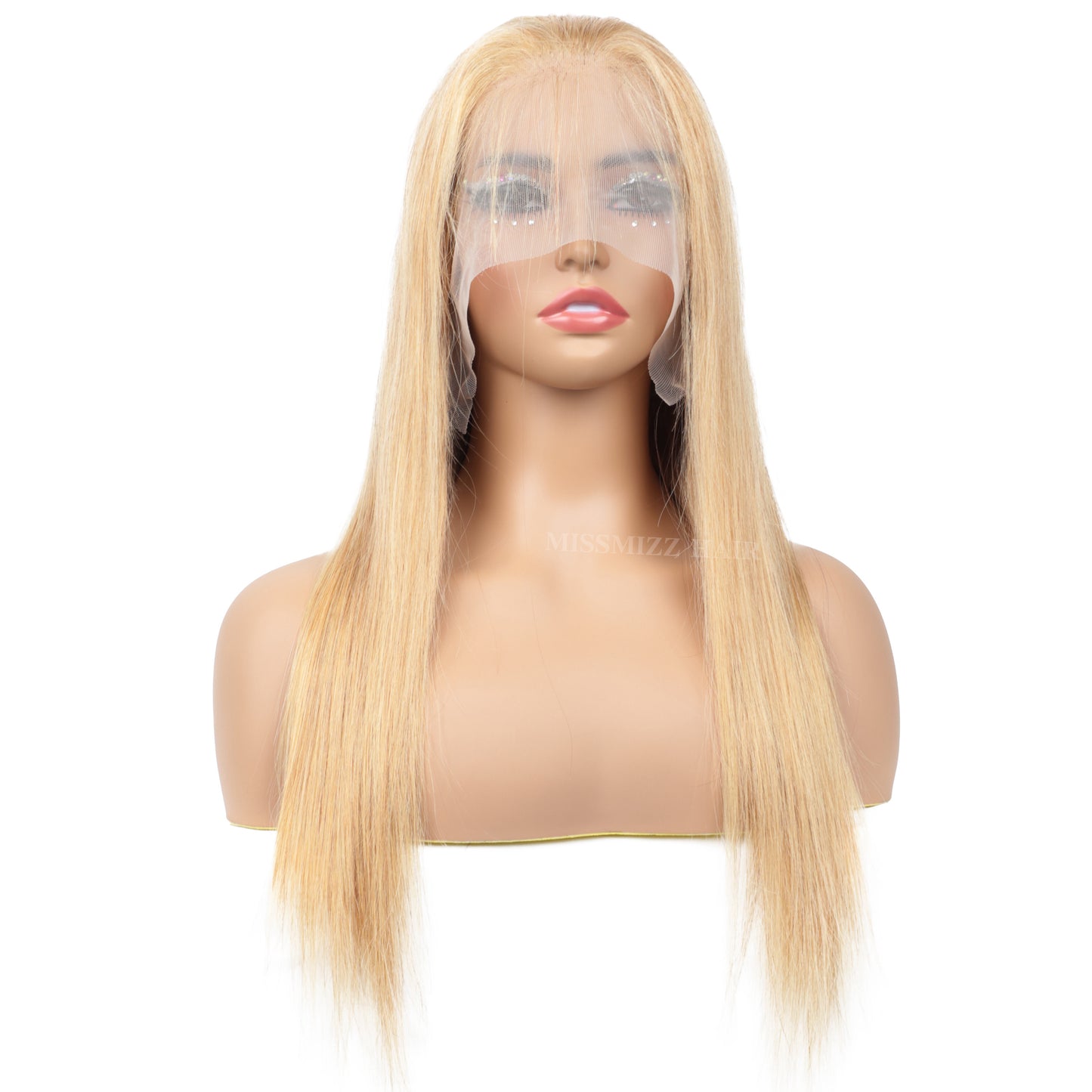 Missmizz #27 Honey Blonde Straight Hair 13×4 Full Frontal Lace Human Hair Wigs