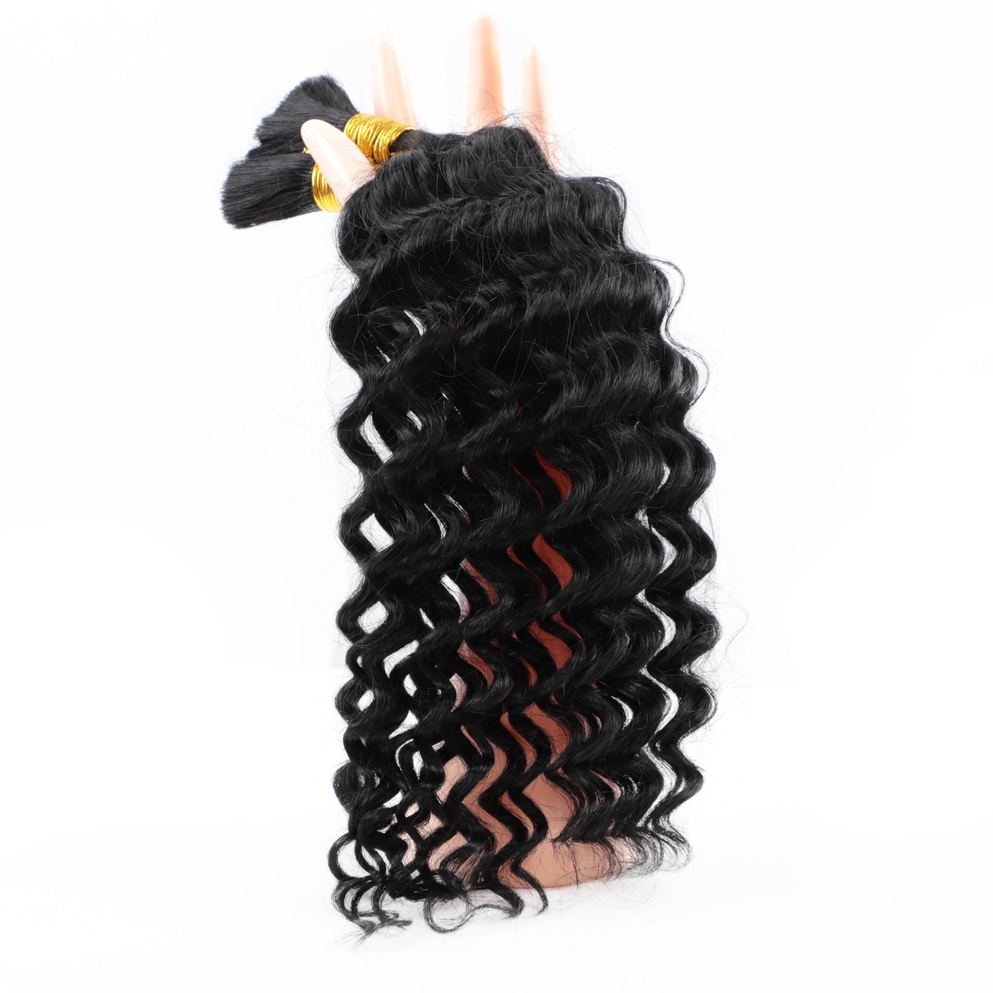 Missmizz #1B 18" Deep Bulk Human Hair for Boho Style
