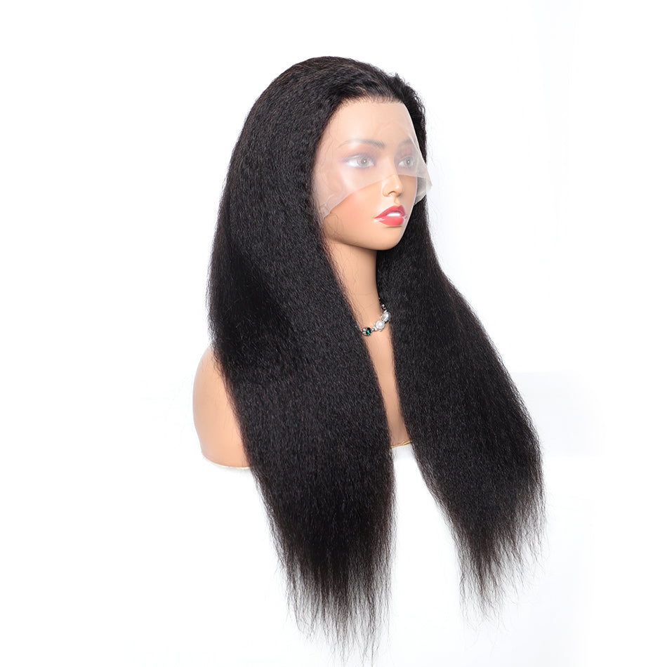 Missmizz Kinky Straight 13×4 Full Frontal Lace Human Hair Wigs