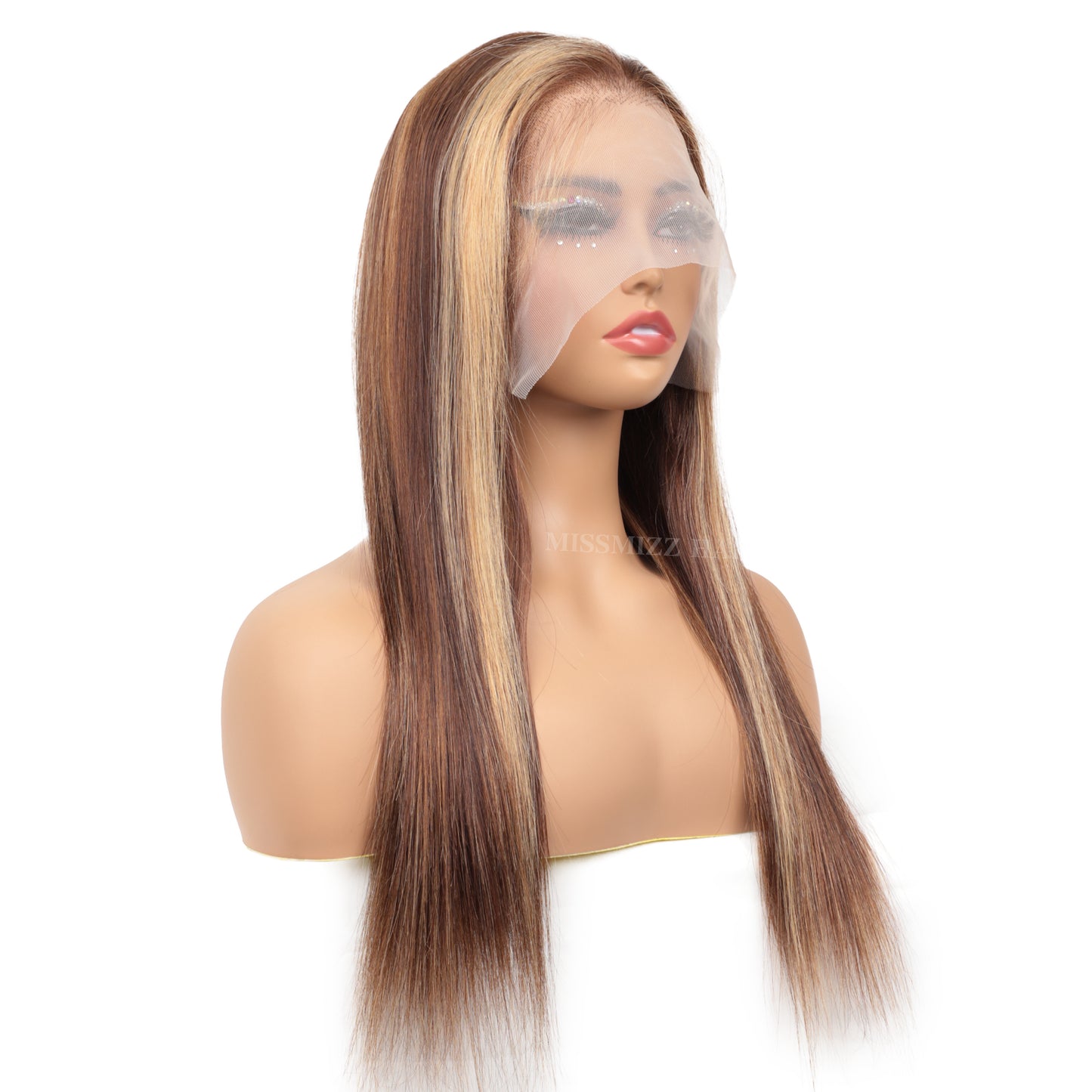 Missmizz #4/27/30 Highlight Straight Hair 13×4 Full Frontal Lace Human Hair Wigs