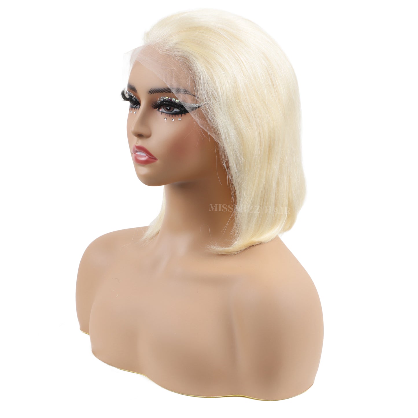 #613 Blonde Short Straight Bob 13×4 Lace Front Human Hair Wig