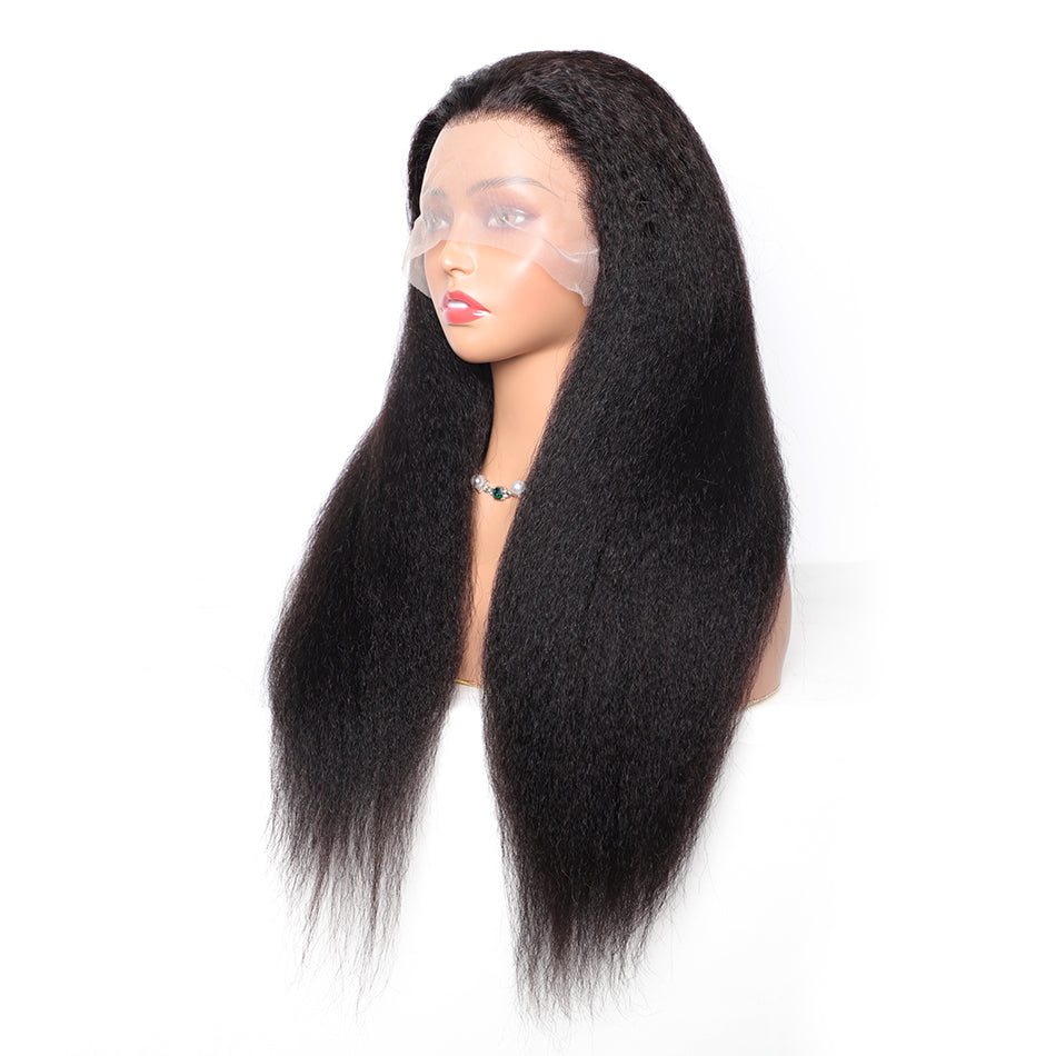 Missmizz Kinky Straight 13×4 Full Frontal Lace Human Hair Wigs