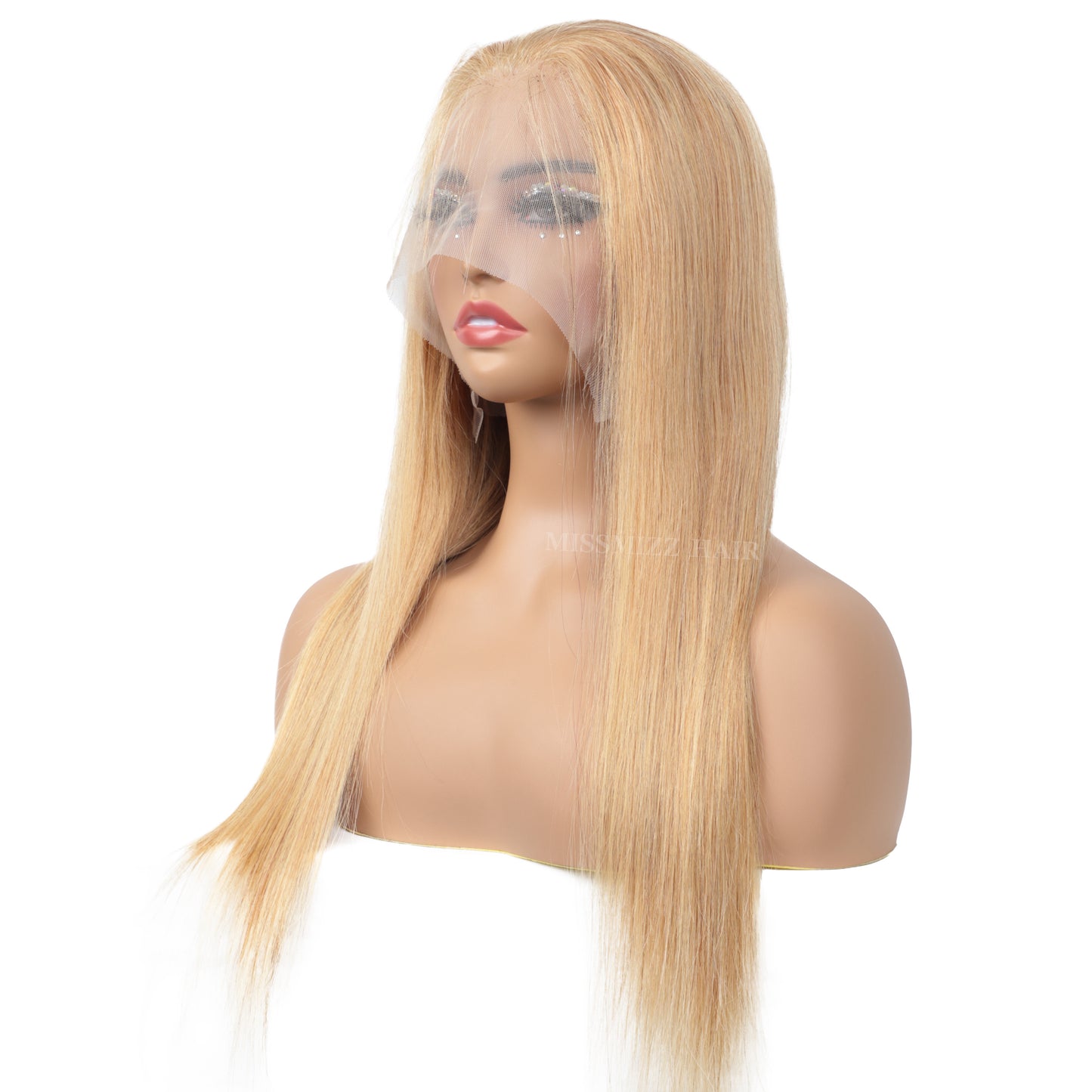 Missmizz #27 Honey Blonde Straight Hair 13×4 Full Frontal Lace Human Hair Wigs