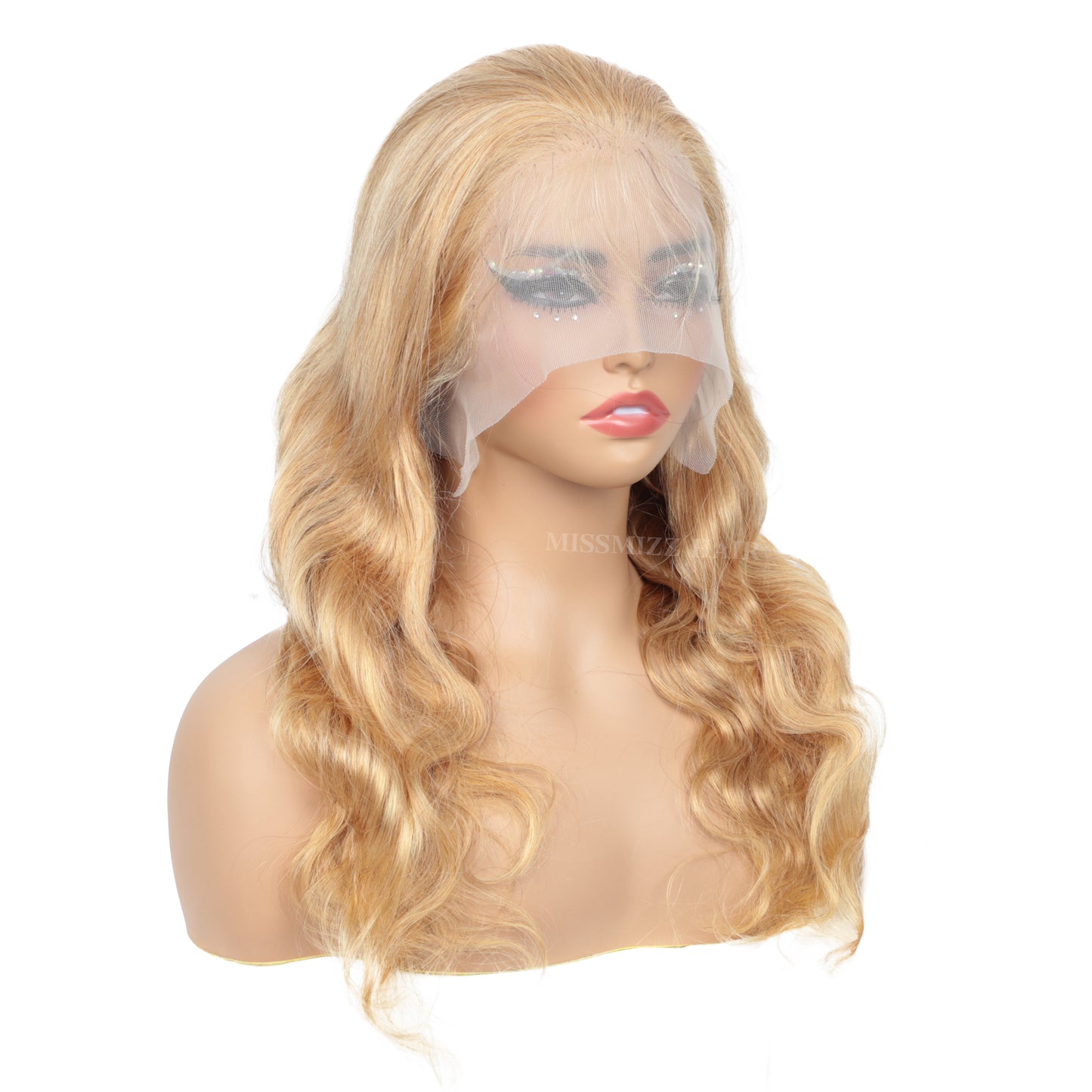 Missmizz #27 Honey Blonde Body Wave 13×4 Full Frontal Lace Human Hair Wigs