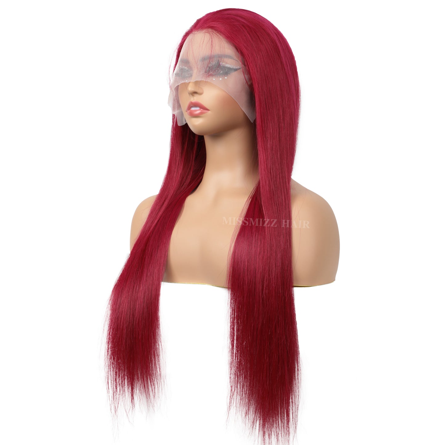 Missmizz Burgundy 99J Straight 13×4 Full Frontal Lace Human Hair Wigs