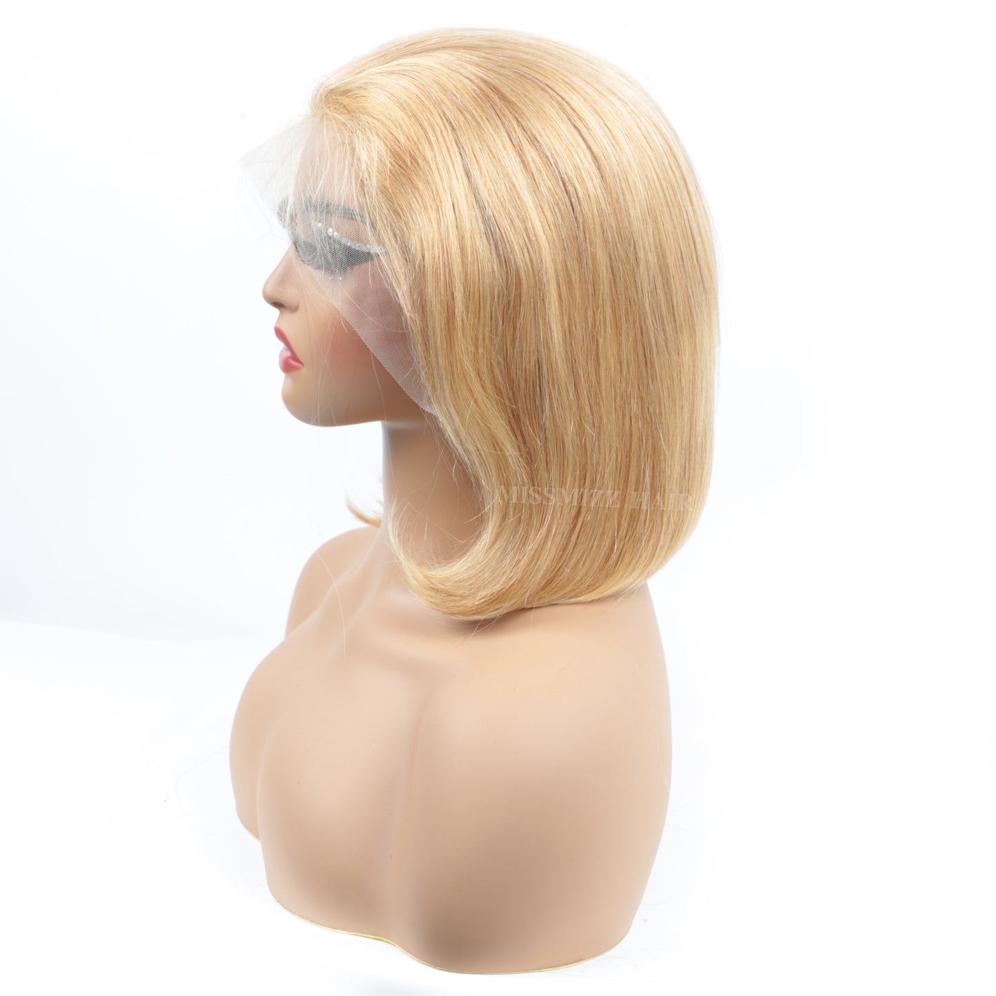 #27 Honey Blonde Short Straight Bob 13×4 Lace Front Human Hair Wig