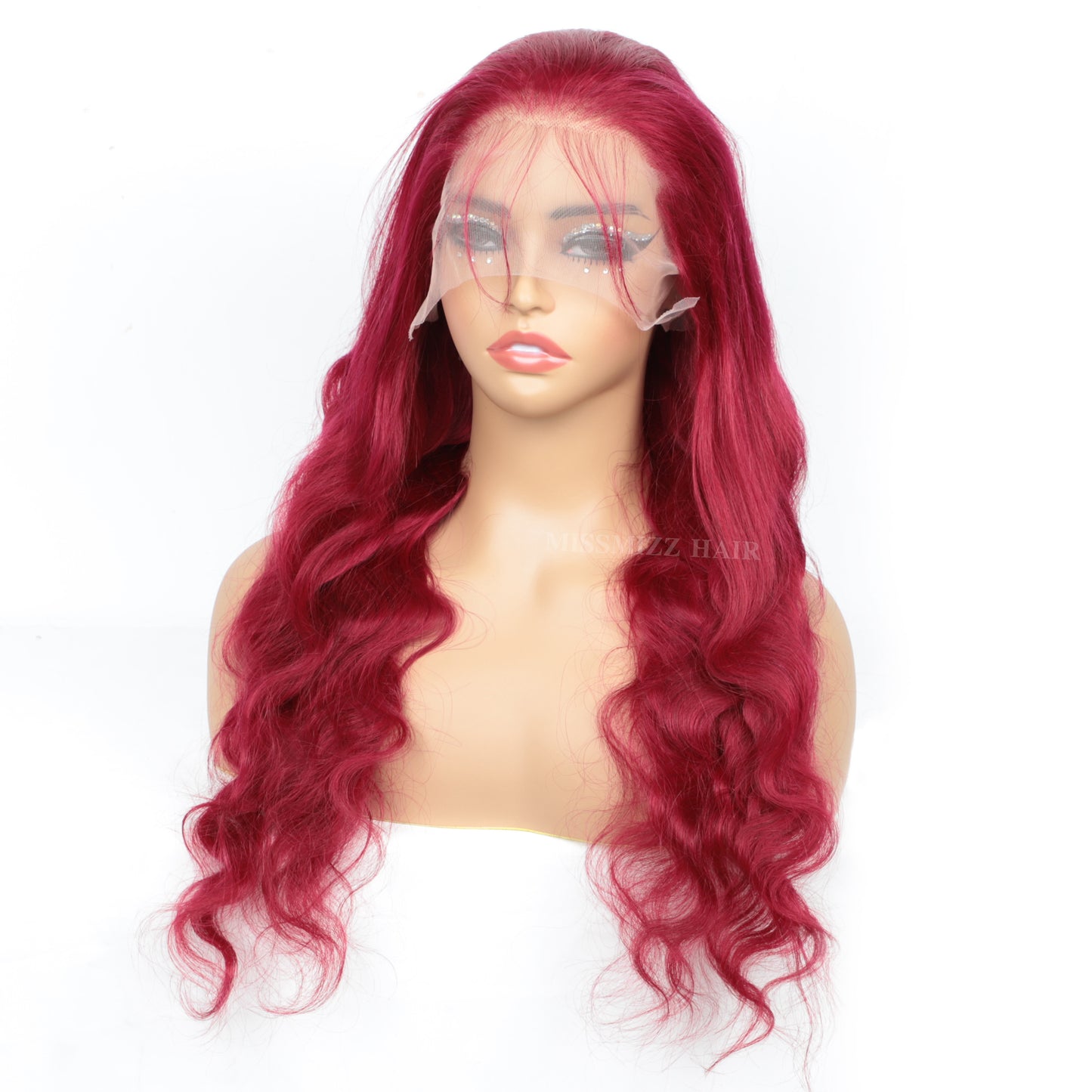 Missmizz Burgundy 99J Body Wave 13×4 Full Frontal Lace Human Hair Wigs