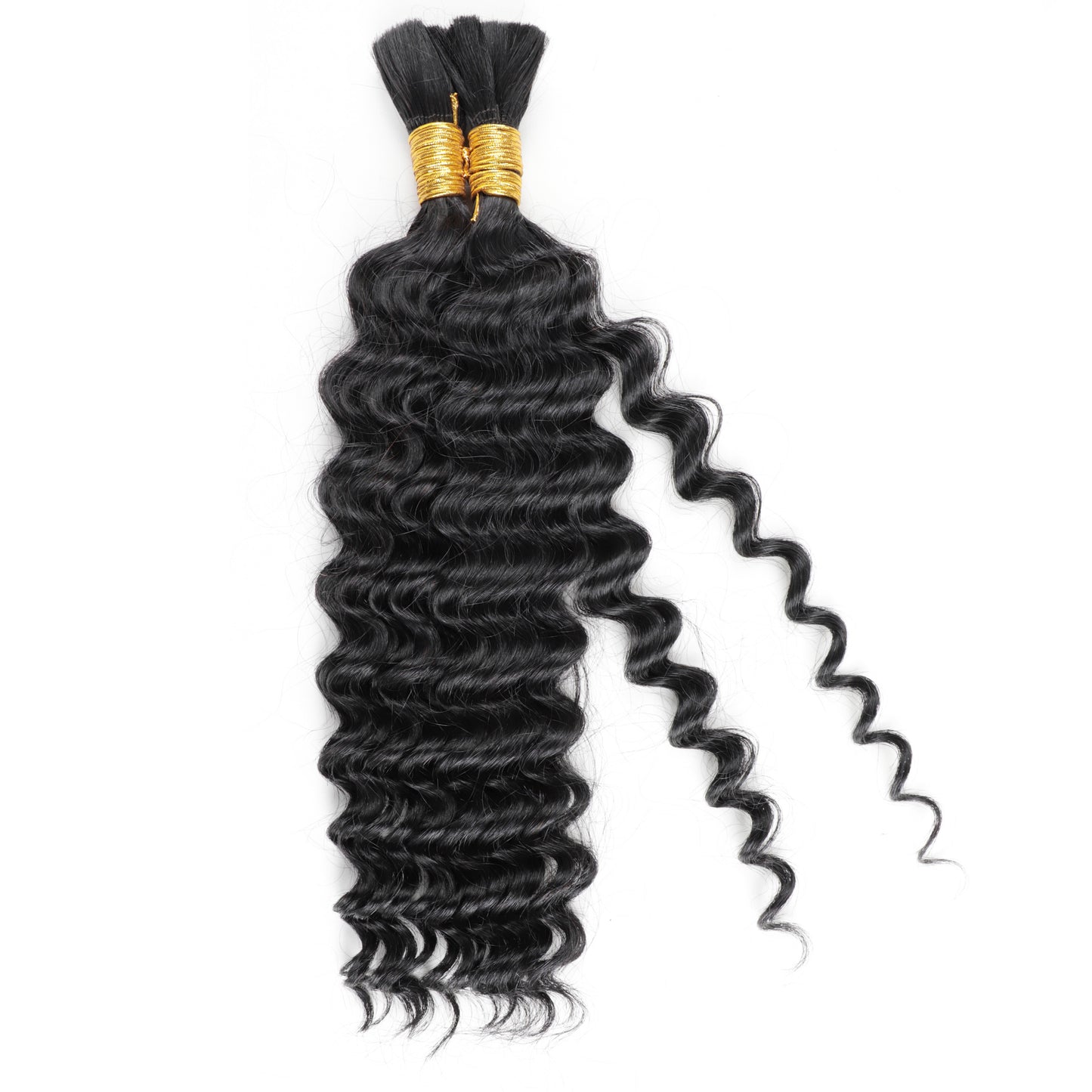 Missmizz #1B 18" Deep Bulk Human Hair for Boho Style