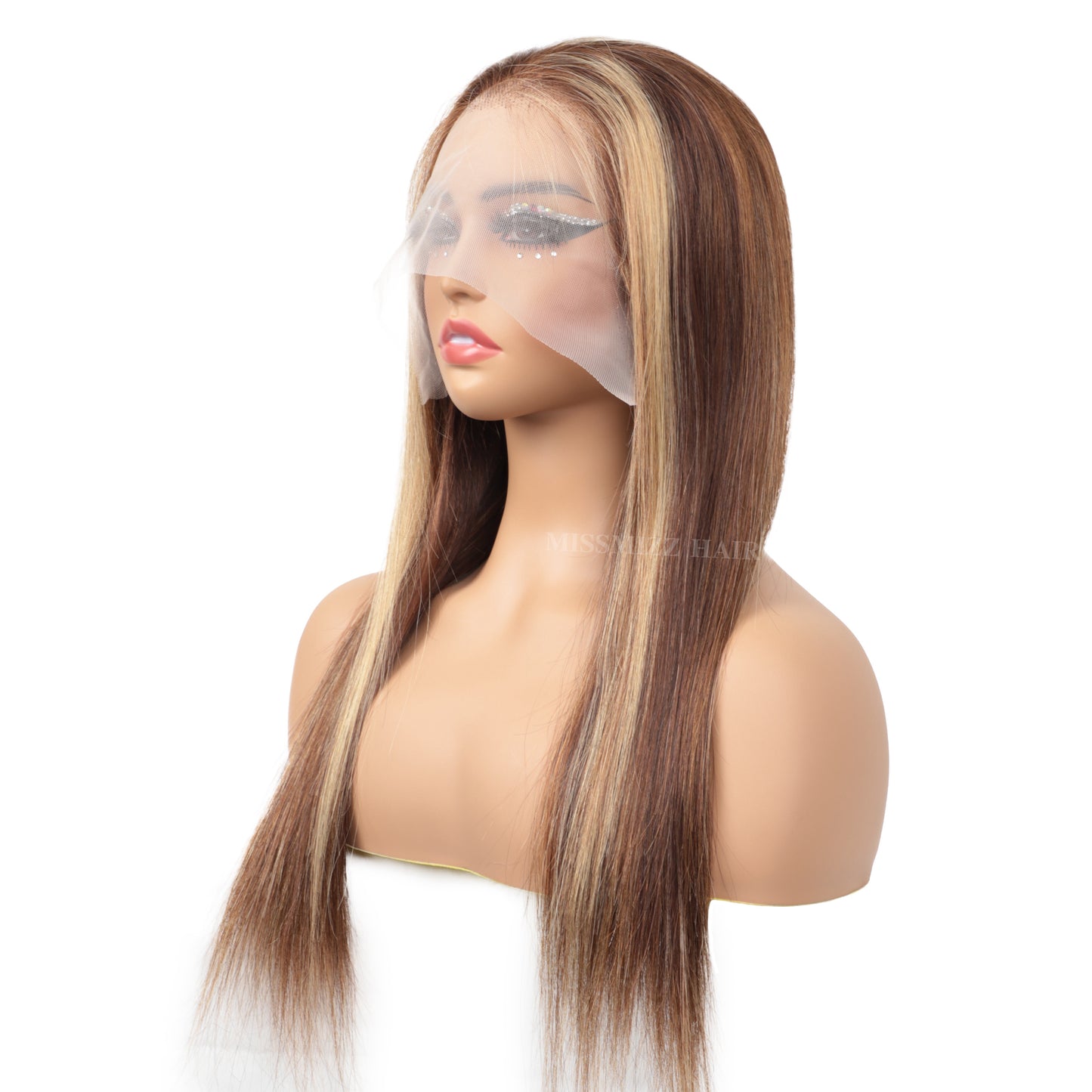 Missmizz #4/27/30 Highlight Straight Hair 13×4 Full Frontal Lace Human Hair Wigs